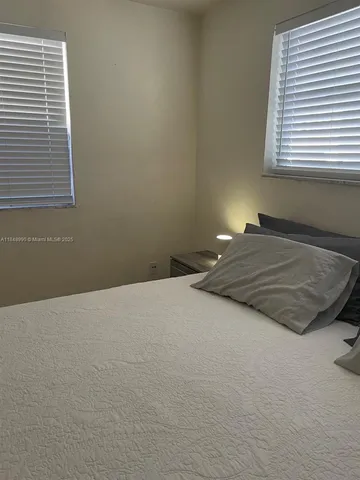 a view of a room with a window