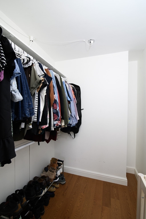 65 East India Row, Unit 9C Boston, MA 02110 - Photo 22 of 40 a view of walk in closet with clothes and shoes