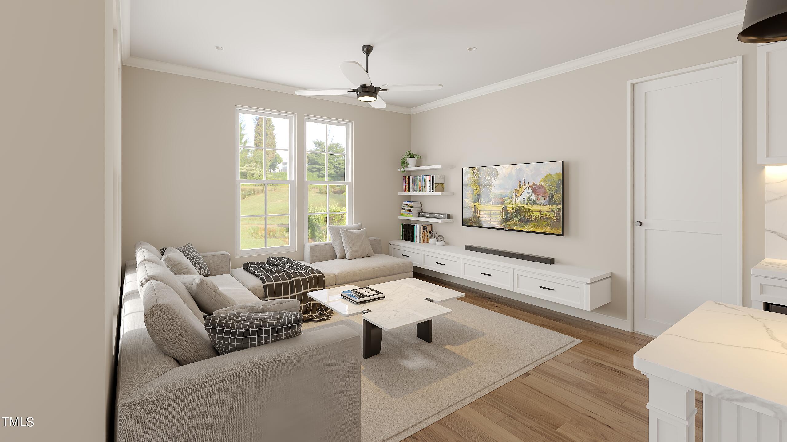 708 Grayhaven Place Raleigh, NC 27606 - Photo 4 of 6 a living room with furniture and a large window