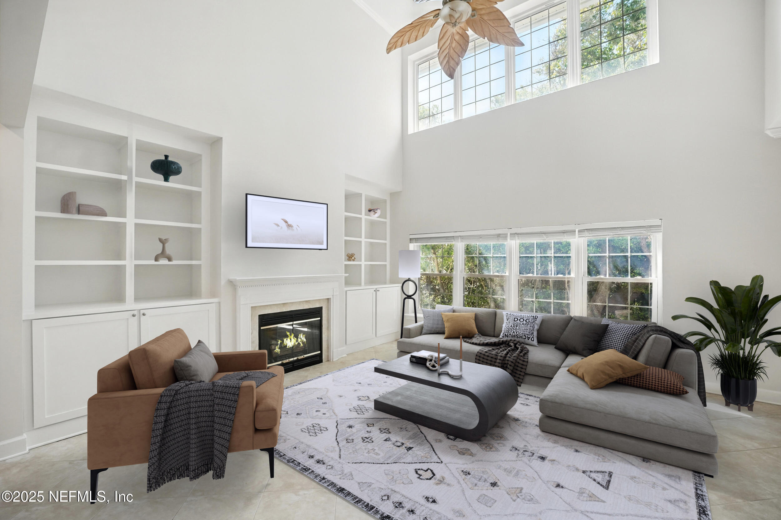 105 2nd Street St. Augustine, FL 32084 - Photo 12 of 61 a living room with furniture fireplace and a large window