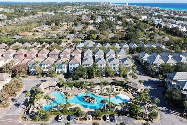 an aerial view of multiple house