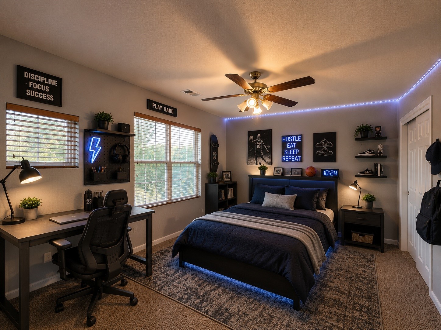 903 Northgate Springs Drive Spring, TX 77373 - Photo 26 of 36 a bedroom with a bed window and a desk
