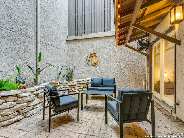 a outdoor living space with furniture