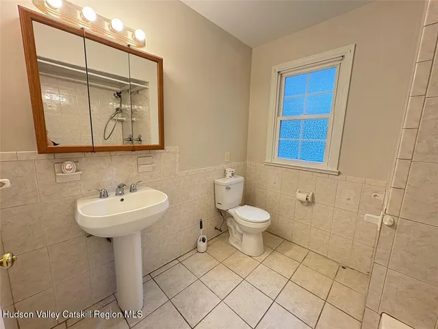 a bathroom with a sink a mirror and a toilet