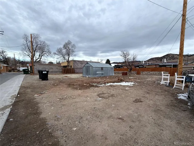 a view of a terrace with a bench