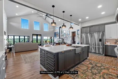 a living room with a couch and a table