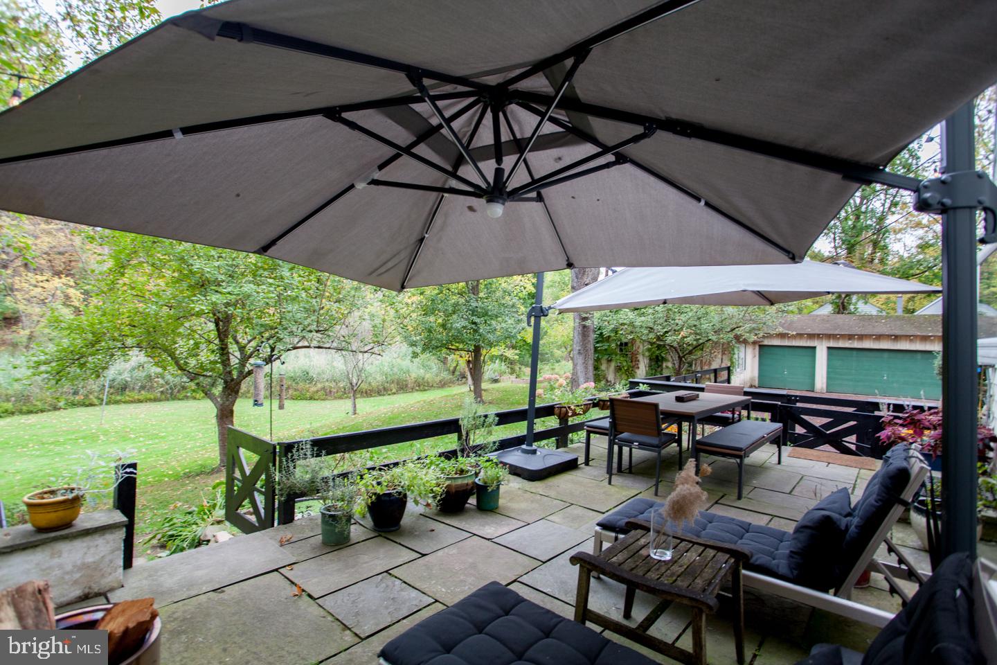 785 River Road Erwinna, PA 18920 - Photo 50 of 64 Patio overlooks peaceful and lush backyard