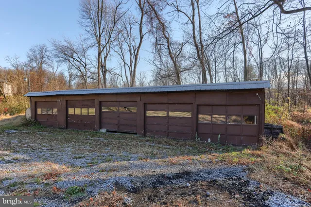 a view of a field with of trees