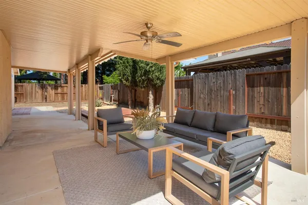 a view of a house with a patio