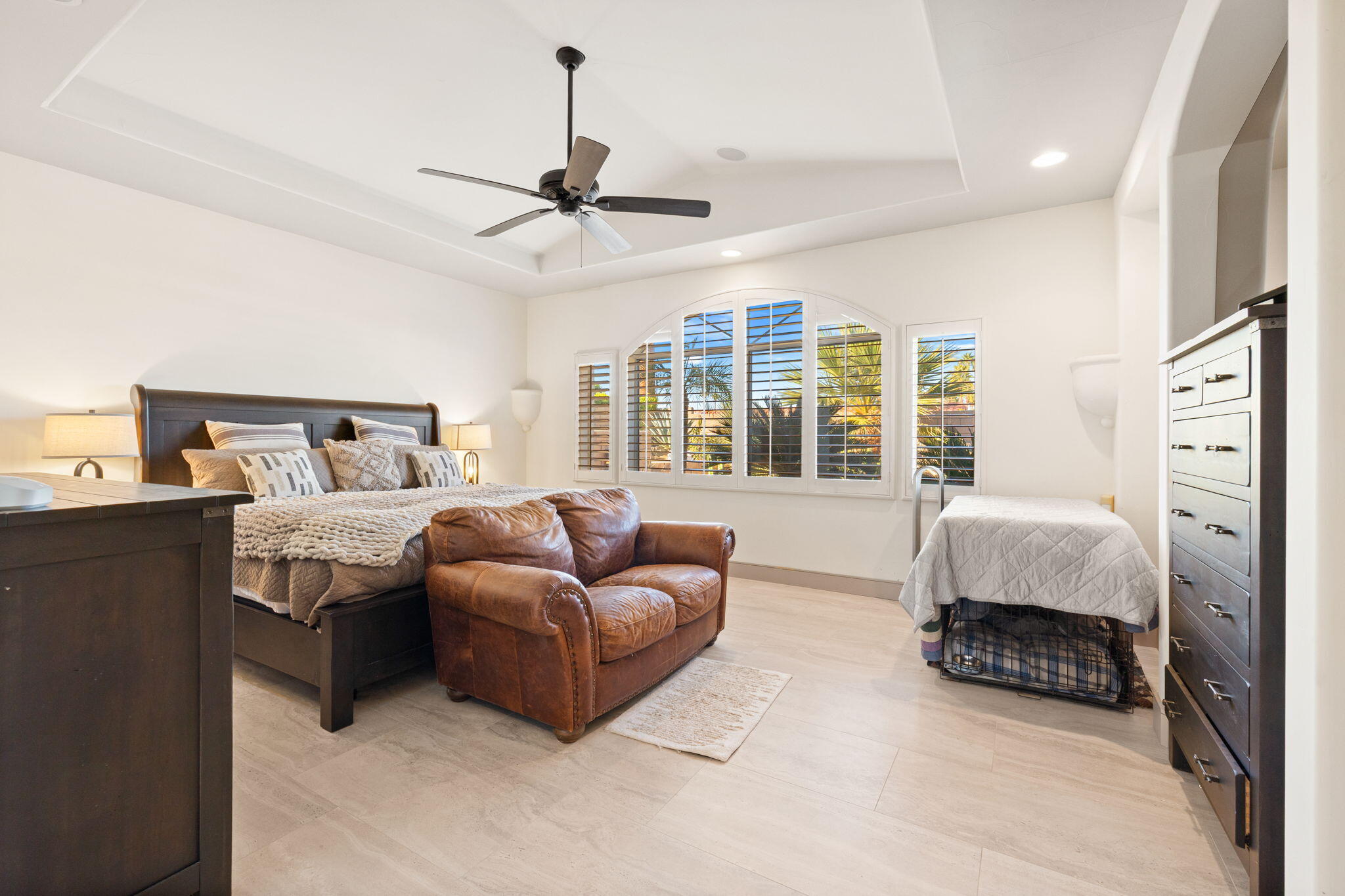 73110 Calliandra Street Palm Desert, CA 92260 - Photo 35 of 67 a bedroom with furniture and a large window