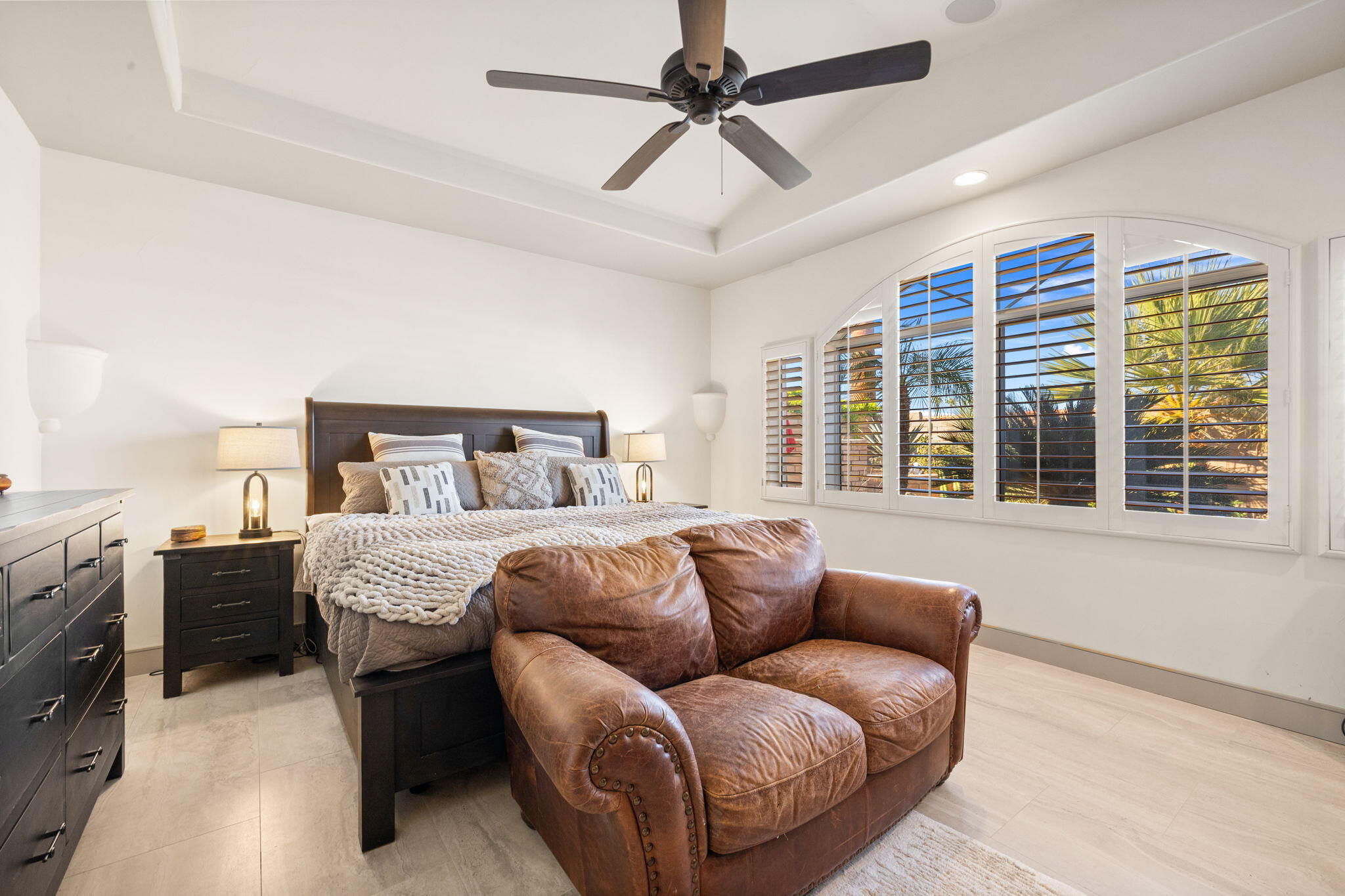 73110 Calliandra Street Palm Desert, CA 92260 - Photo 37 of 67 a bedroom with furniture and a large window