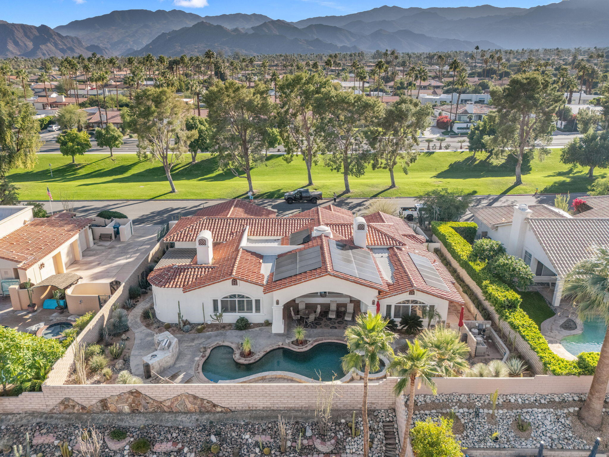 73110 Calliandra Street Palm Desert, CA 92260 - Photo 62 of 67 an aerial view of residential house with outdoor space