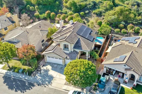 a view of a house with a patio