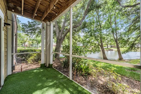 a view of a backyard with garden