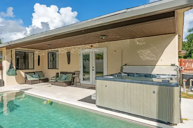 a backyard of a house with lots of green space