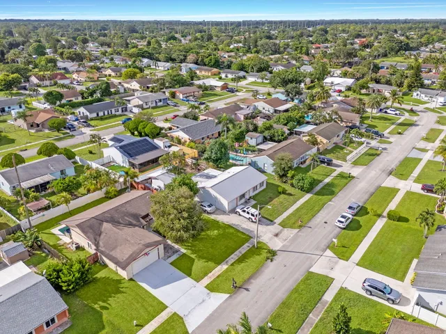 an aerial view of multiple houses