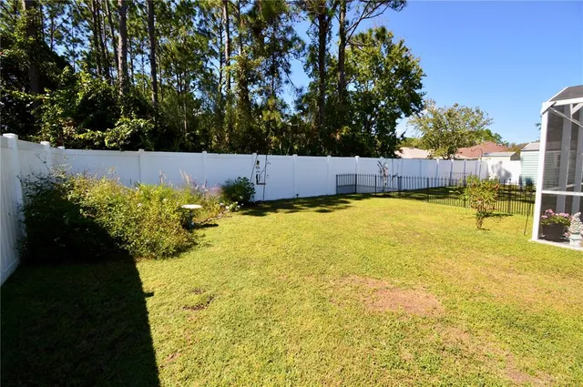 a view of an empty room with shelves