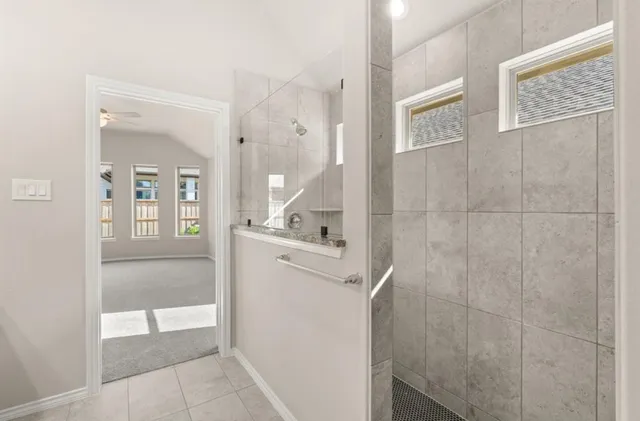 a bathroom with a shower