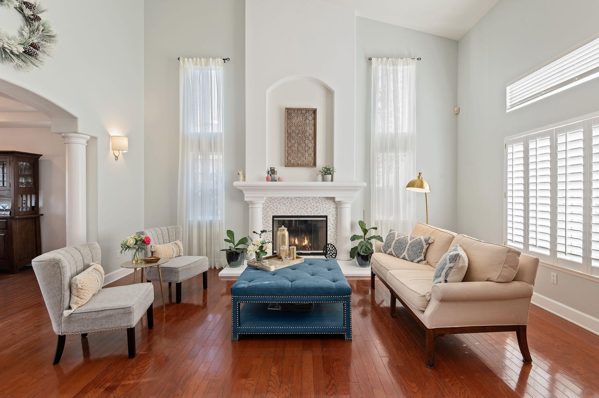 7818 Day Road Goleta, CA 93117 - Photo 4 of 24 a living room with furniture and a fireplace