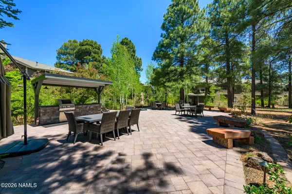 a view of outdoor space with seating