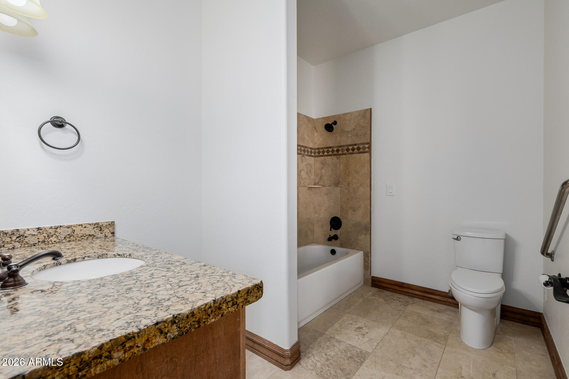 1815 West Maddock Road Phoenix, AZ 85086 - Photo 50 of 71 a bathroom with a granite countertop sink and mirror with toilet