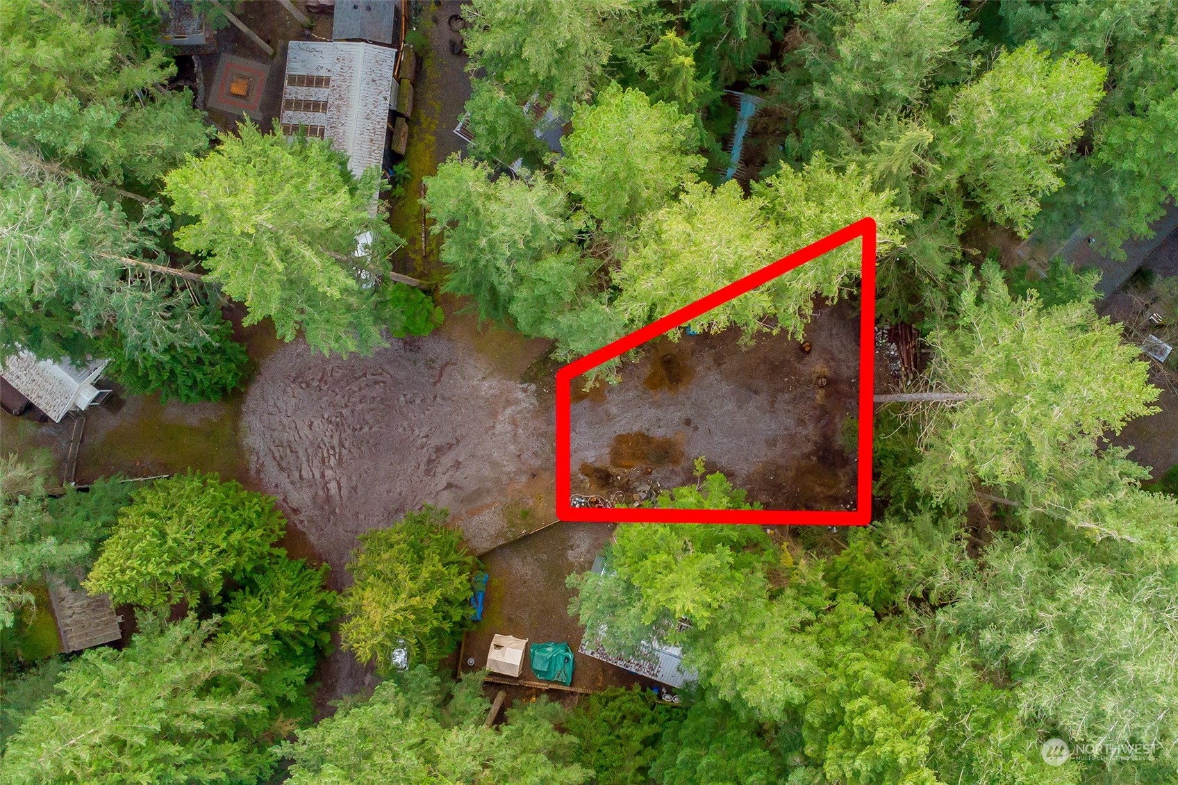 1176 Exit Road Maple Falls, WA 98266 - Photo 14 of 15 an aerial view of a houses with swimming pool and red umbrella