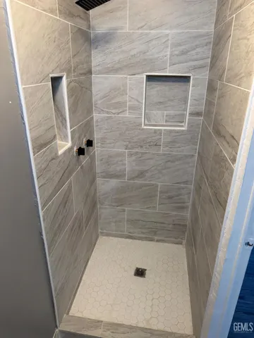 a bathroom with a shower