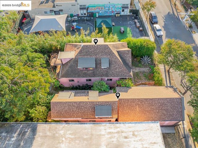 an aerial view of a house