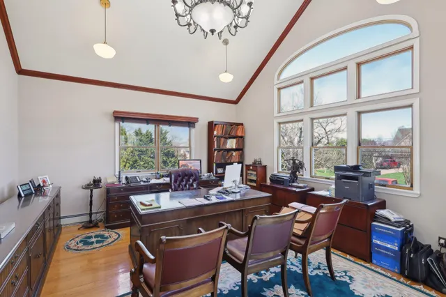 a work room with furniture