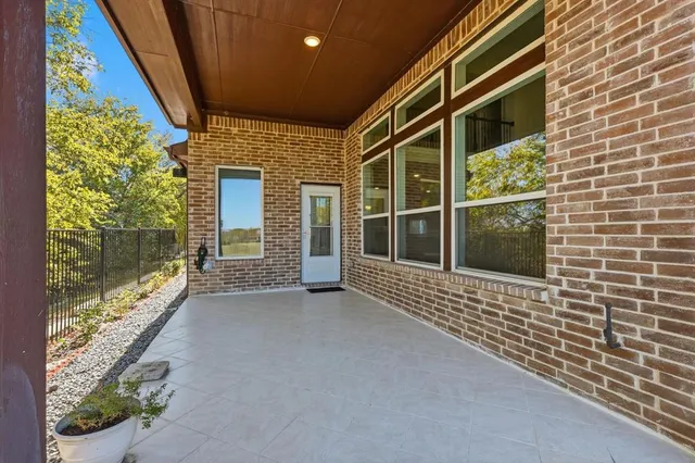a view of the porch of a house