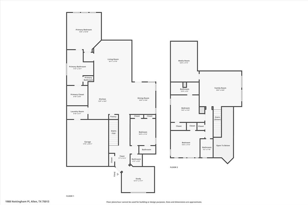 1988 Nottingham Place Allen, TX 75013 - Photo 40 of 40 View of property floor plan