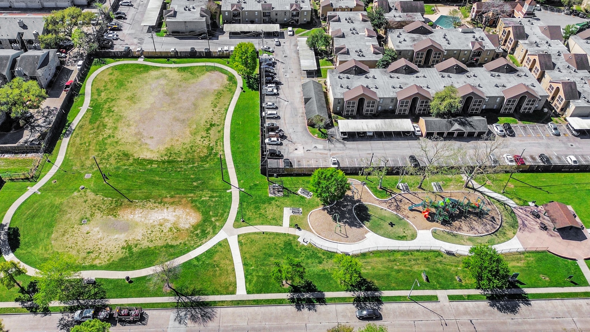 3750 Tanglewilde Street, Unit A7 Houston, TX 77063 - Photo 33 of 36 an aerial view of a swimming pool