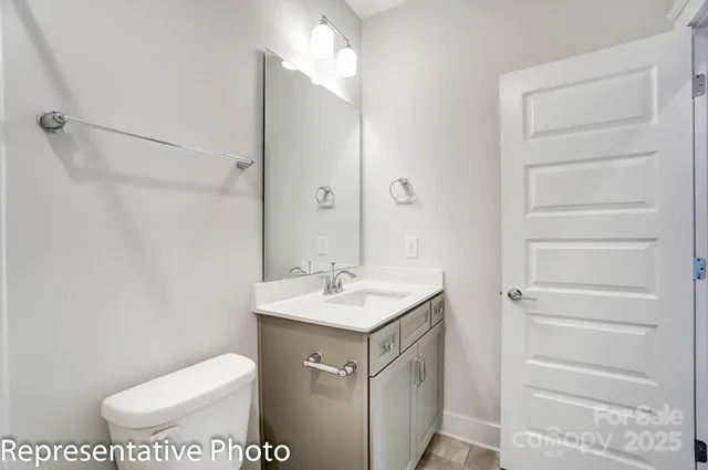a bathroom with a sink toilet and vanity