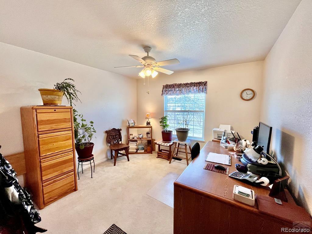 6053 Muddy Creek Road Pueblo, CO 81004 - Photo 29 of 50 a living room with furniture two large window and a ceiling fan