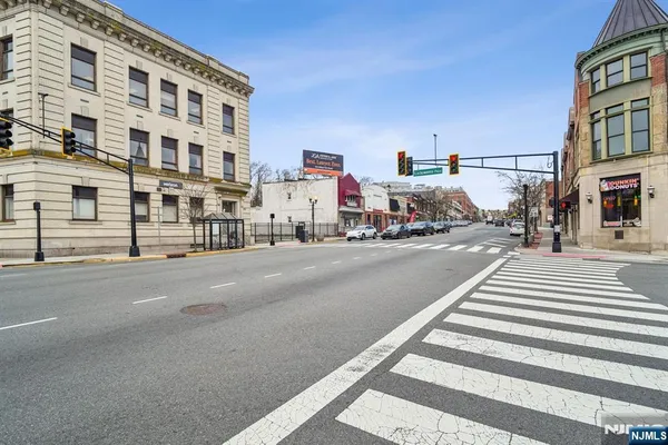 a view of a building and a street