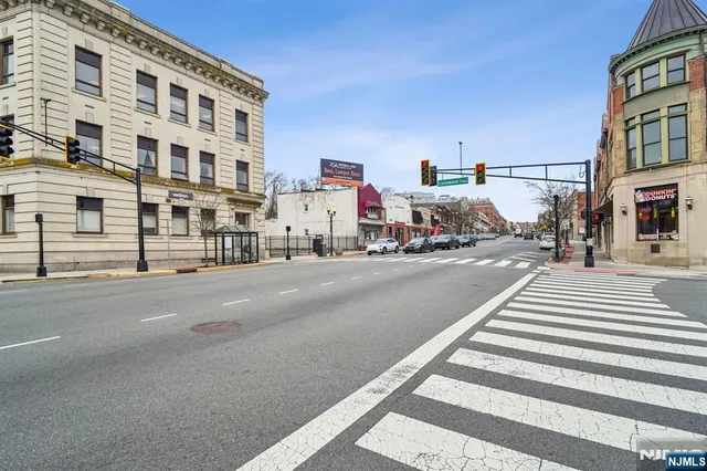 a view of a building and a street