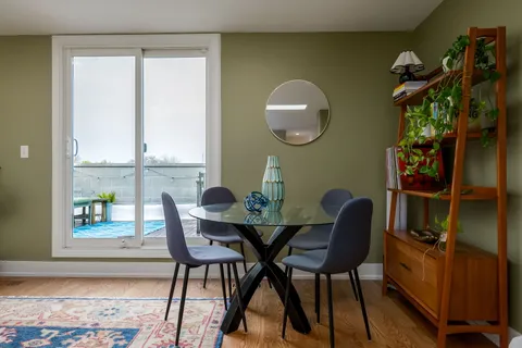 a view of a terrace with couches