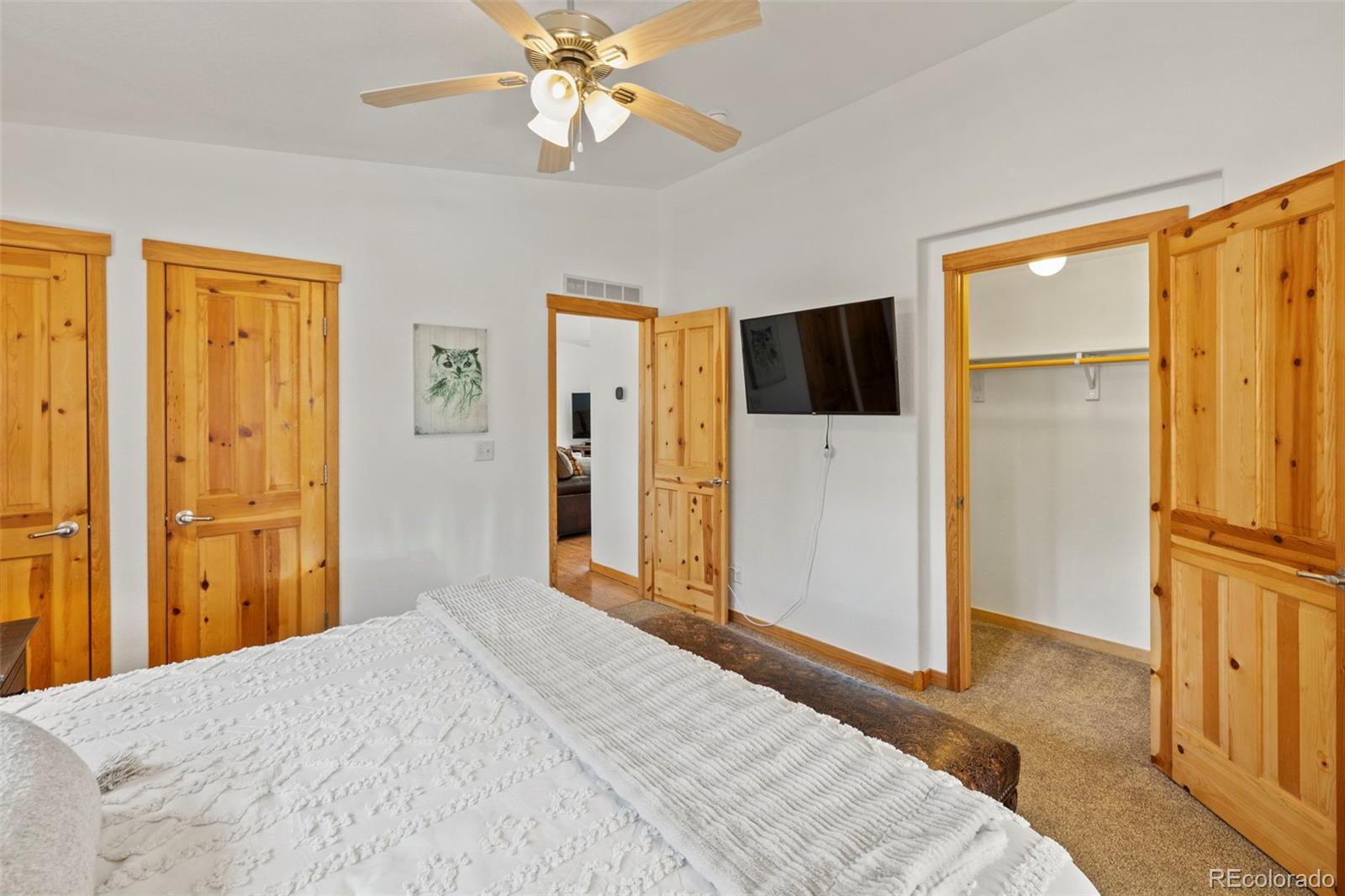 738 Rangeview Road Divide, CO 80814 - Photo 15 of 47 a bedroom with a bed and a flat screen tv