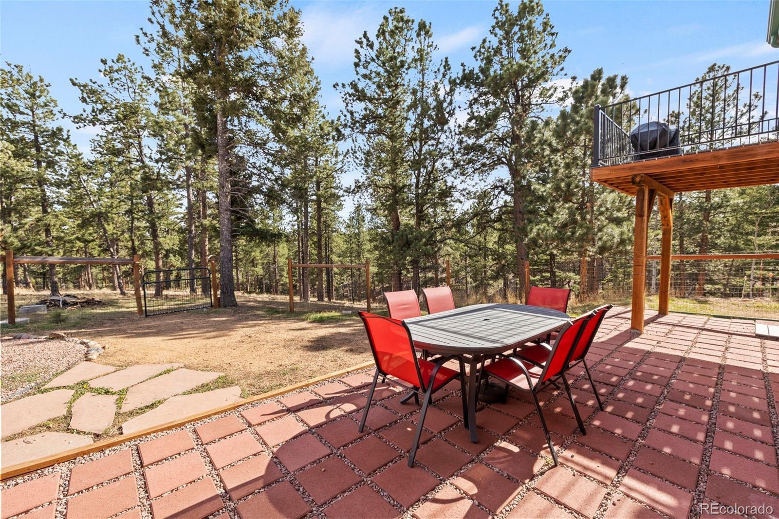738 Rangeview Road Divide, CO 80814 - Photo 31 of 47 a patio with a table and chairs