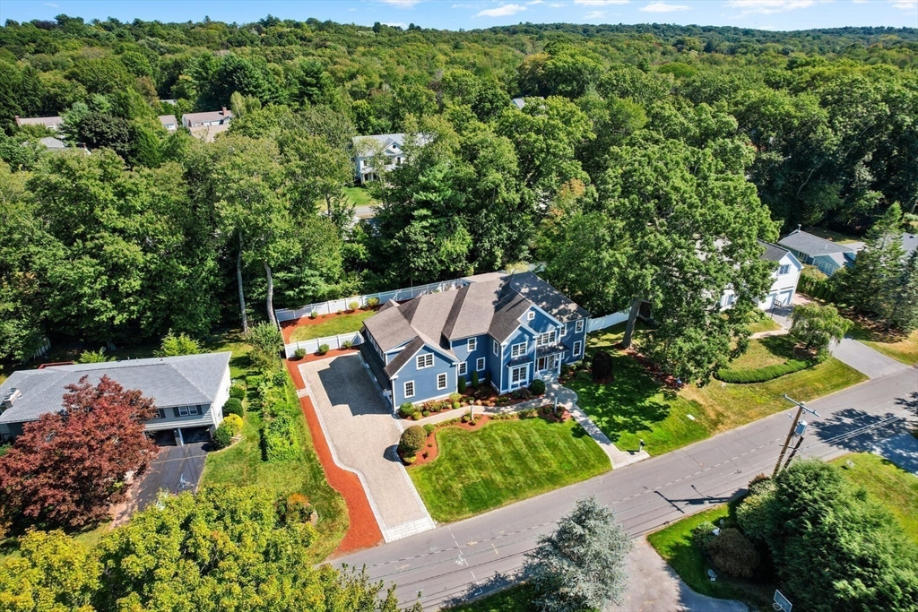 107 Kendall Road Lexington, MA 02421 - Photo 36 of 40 an aerial view of house with yard swimming pool and outdoor seating
