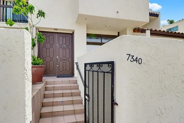a front view of a house with entryway