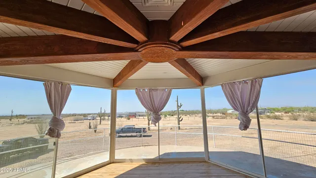 a view of a ceiling fan