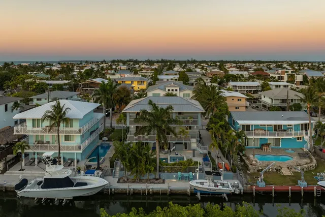 an aerial view of multiple house