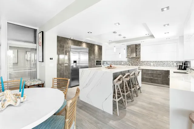 a view of a hallway with workspace