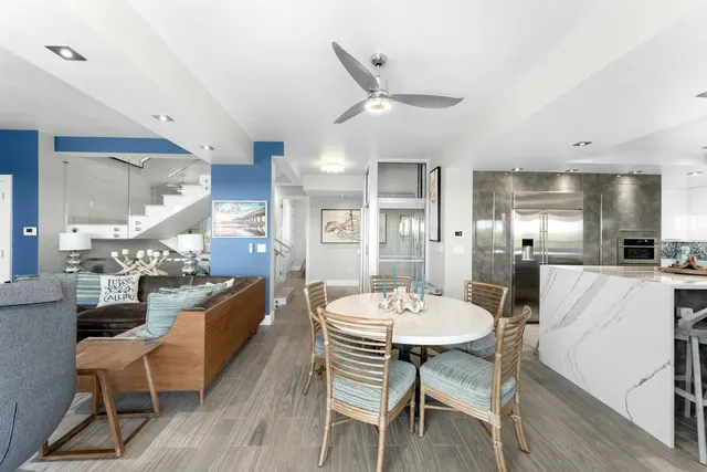 a view of a lake with a city