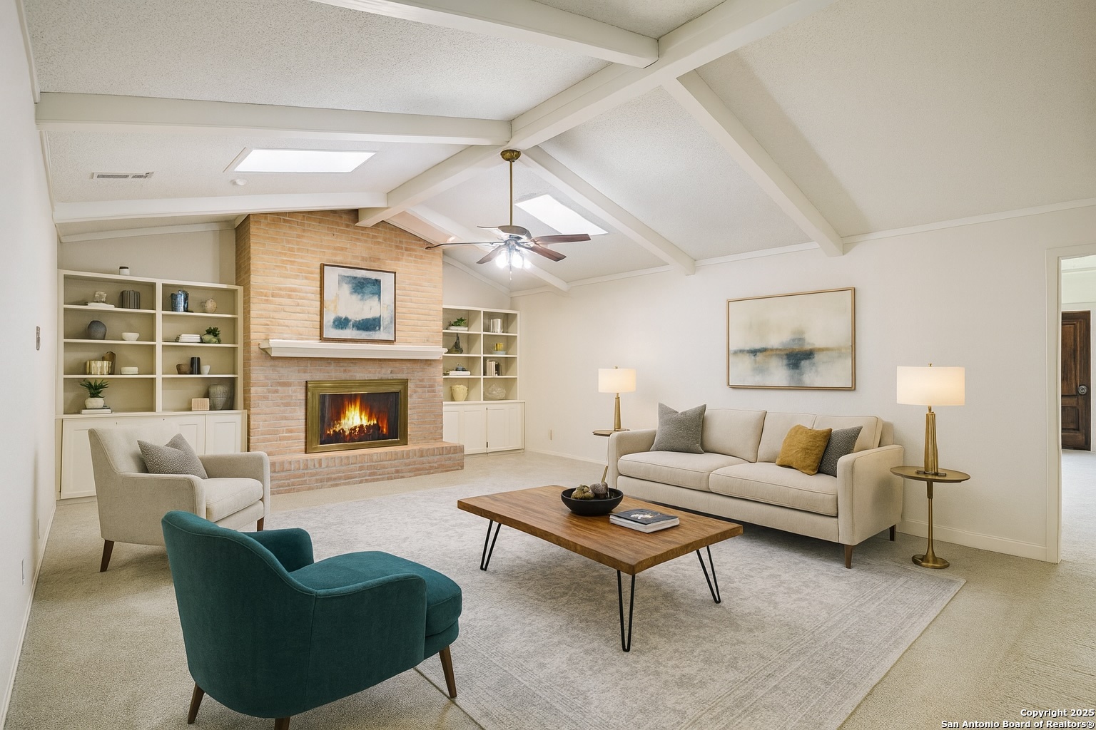 5817 Winding Ridge Drive Windcrest, TX 78239 - Photo 5 of 52 a living room with furniture and a fireplace