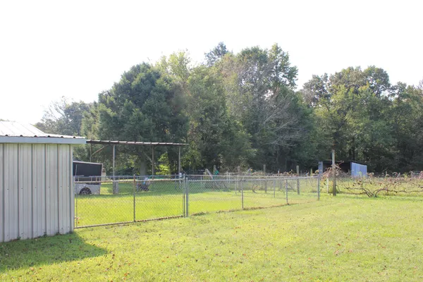 a view of a swimming pool with a backyard