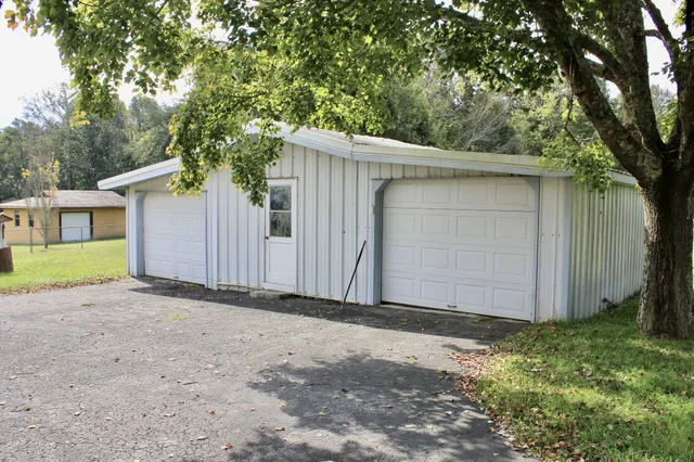 a view of backyard of house