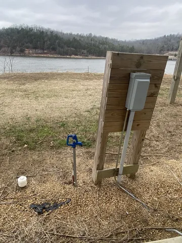 a view of lake and mountain