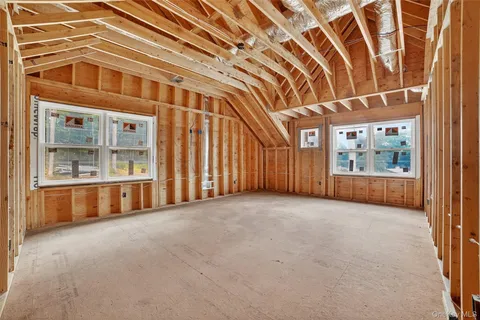 an empty room with sliding door